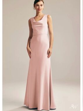 AW Bridal Maura Dress Satin Charmeuse Pearl Pink Size 4